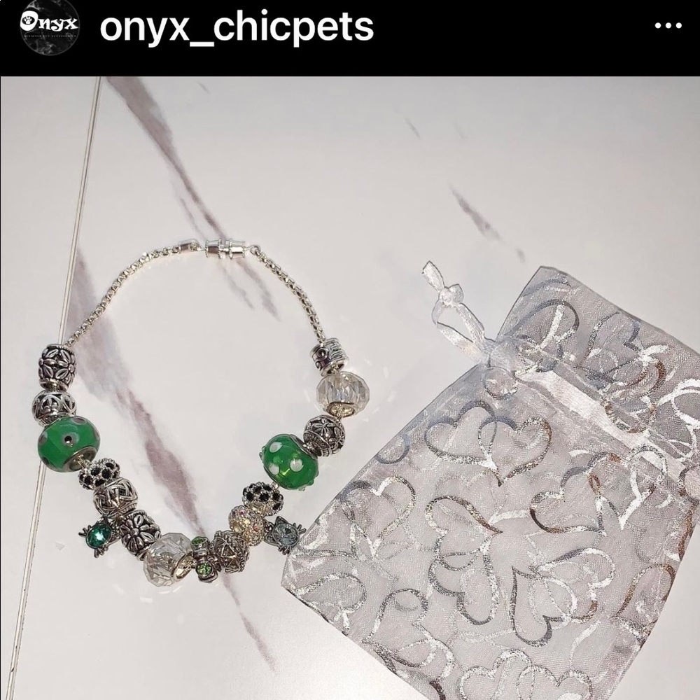 Pandora styled beaded pet jewelry.Stainless steel